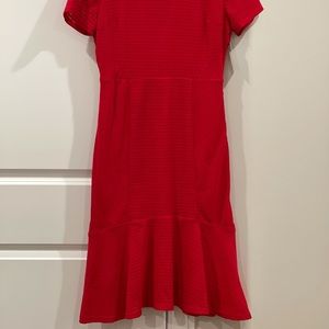 Ruby red fit and flare Anthropologie dress ✨